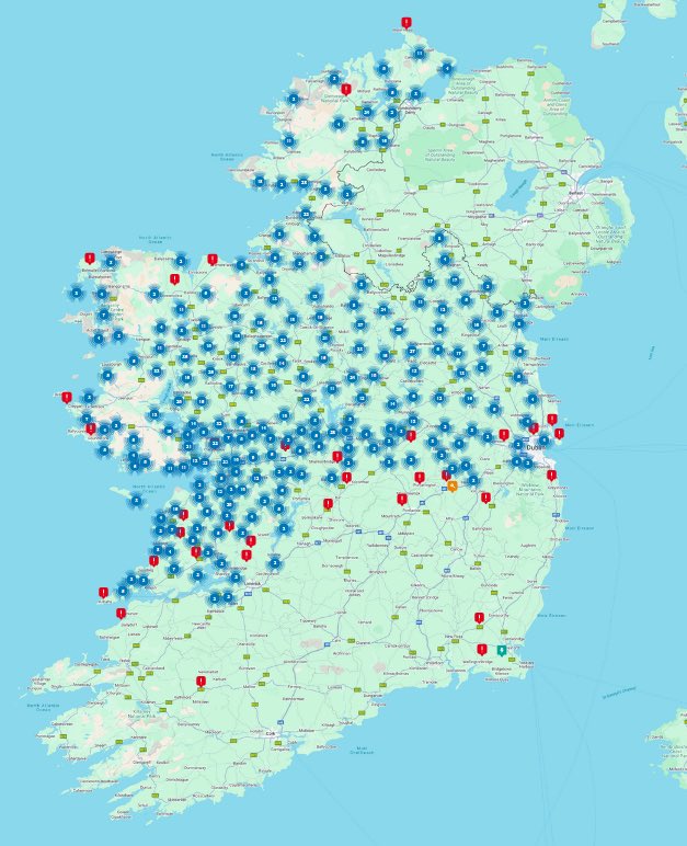 The <a href="/ESBNetworks/">ESB Networks</a> crews have done amazing work to restore power to 626k but sadly day 6 of no power now for 148k premises. Latest map shows Northern half of country impacted. We really a plan for those without heat to get hot meals and accommodation. Another frosty night ahead too