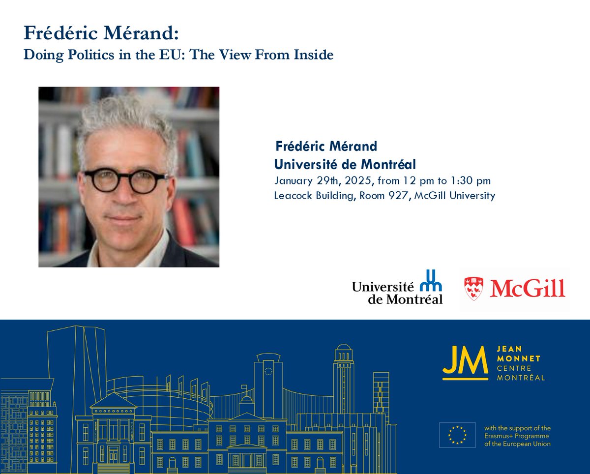 Today, our researcher @FredericMerand will talk about doing politics in EU at our 2025 Speaker series, at
<a href="/mcgillu/">McGill University</a>!

<a href="/Sciencepo_UdeM/">Science politique UdeM</a> <a href="/PopovaProf/">Maria Popova 🇨🇦</a>