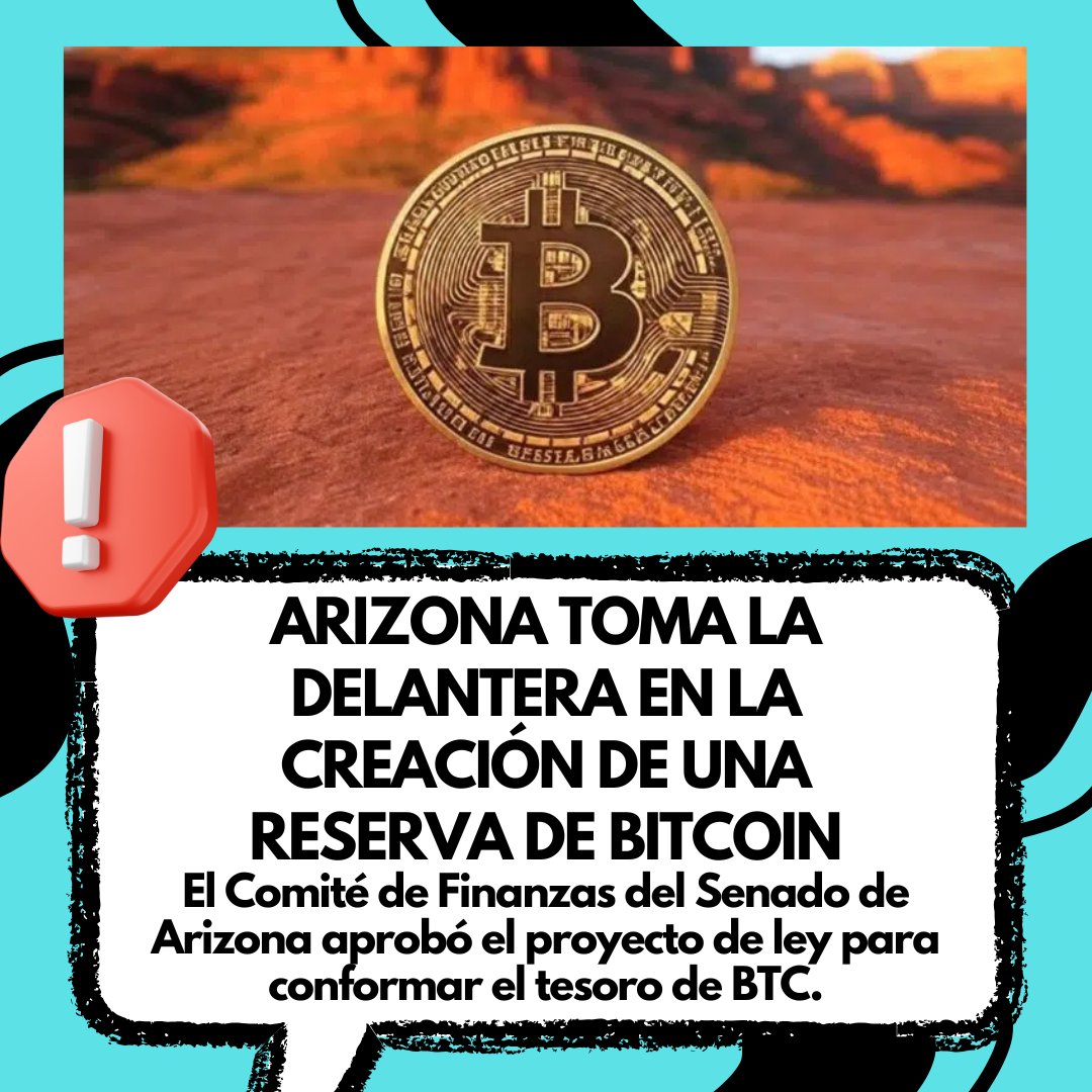 savannanews10's tweet photo. 🚀 Arizona apuesta por Bitcoin 🔥💰
El Comité de Finanzas del Senado aprobó un proyecto para crear una reserva estatal de BTC.
¿Será el primer estado en liderar la adopción institucional? 🤔
#Bitcoin #Cripto #Arizona #BTC #ReservaBitcoin #Finanzas https://t.co/P4khk79ir6