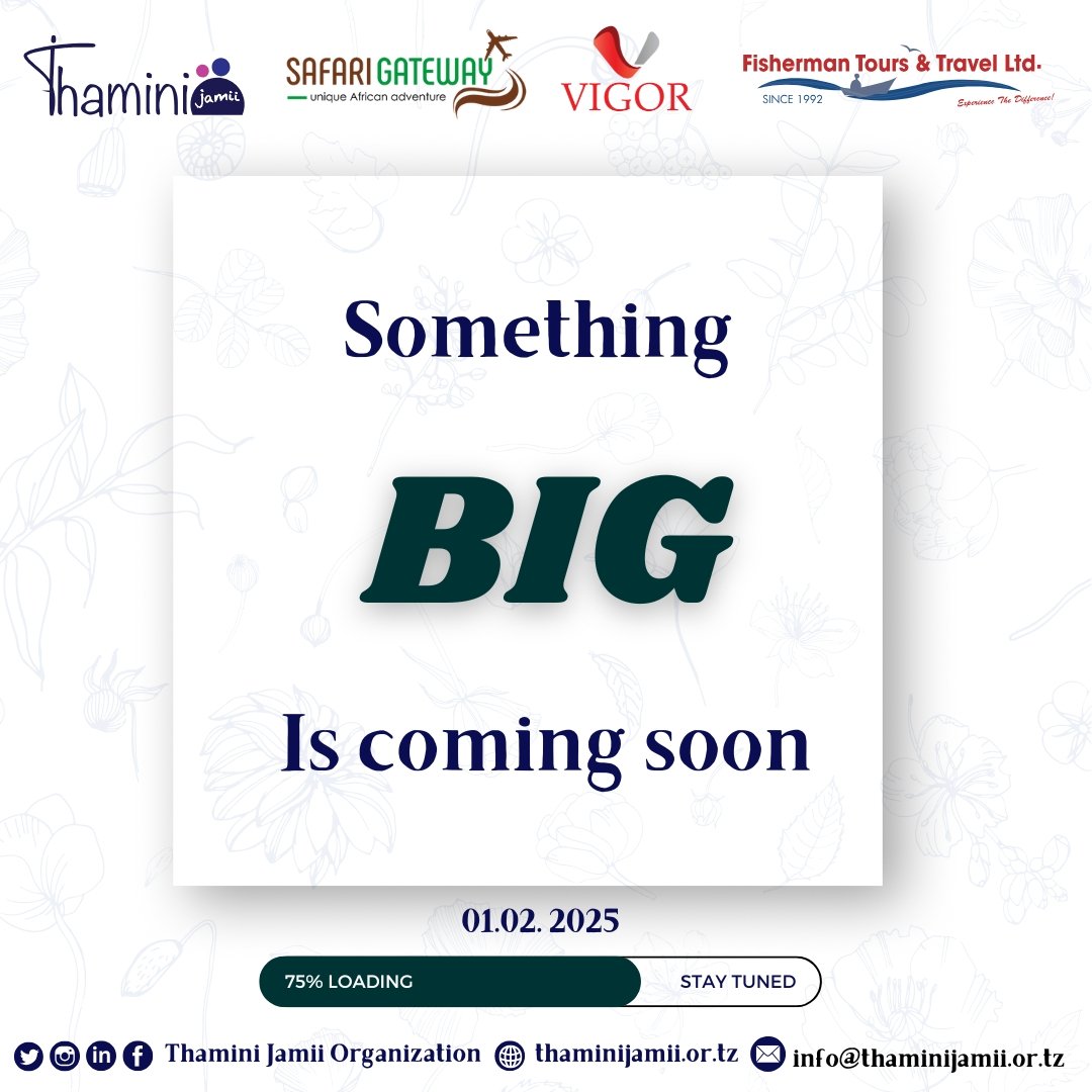 Thamini_jamii's tweet photo. The countdown begins! Something impactful is about to be revealed! 😃
#zanzibar #tanzania #communityempowerment
#livelihooddevelopment https://t.co/kXVetCX2oc