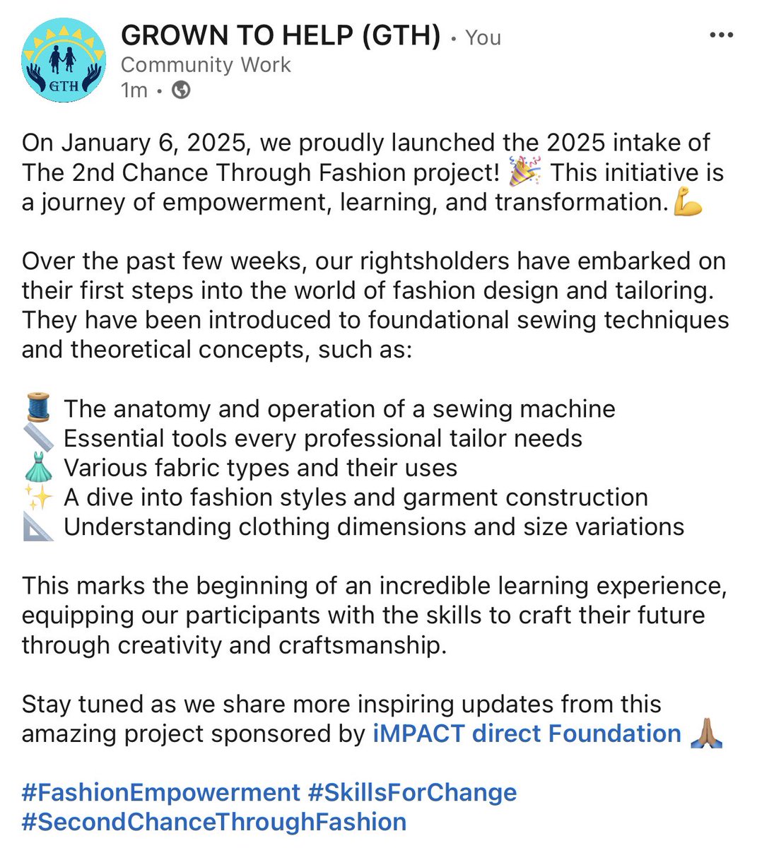 HelpGth's tweet photo. #SewingSkills #FashionForGood #EmpowerThroughFashion #TailoringTraining #CreativeFuture #SustainableFashion #FashionEducation #WomenEmpowerment #SkillsDevelopment #CraftingOpportunities https://t.co/nr7Ula62jE