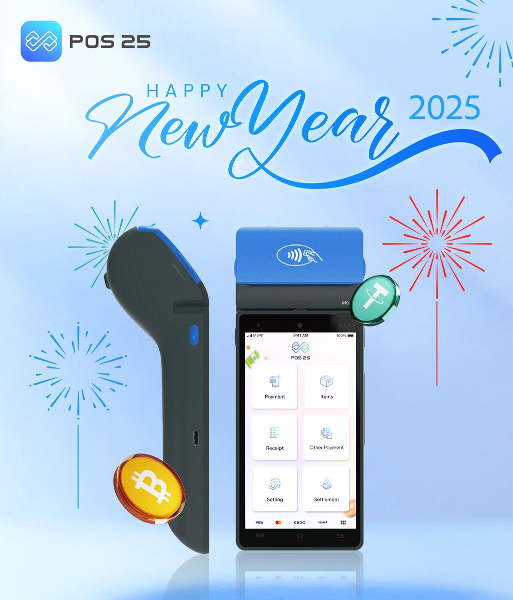 Cheers to 2025 with POS25! 💳  

A new year means smarter payments, faster transactions, and a seamless experience ahead! Here’s to a year of growth and innovation! ✨  

#POS25 #CryptoPayment