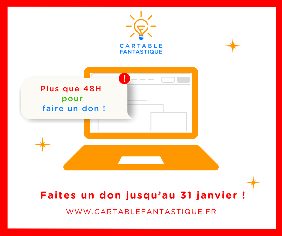 CFantastique's tweet photo. 🚨Le compte à rebours arrive bientôt à son terme ! Plus que 48H pour nous aider à atteindre les 5 000€. 

Les dons collectés nous permettront de réaliser de fantastiques projets en 2025. 💝 
https://t.co/Phjx0SZNNW  

#CollecteDeDons #CartableFantastique #Dyspraxie #Inclusion https://t.co/PCnhvoD2bs