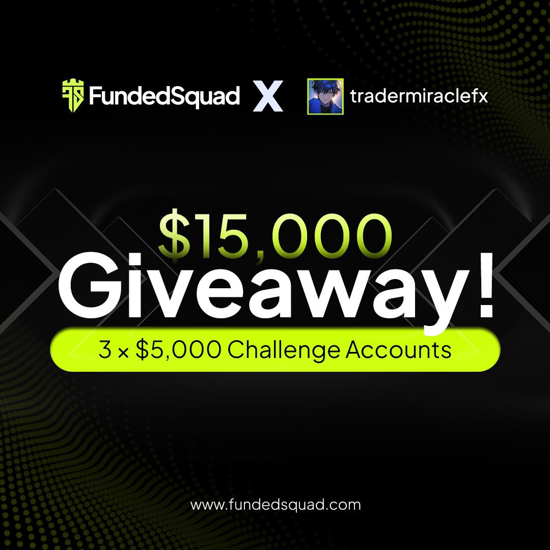 Trader Miracle (@tradermiraclefx) on Twitter photo $15,000 GIVEAWAY!!!
⭐ Follow <a href="/fundedsquad/">FundedSquad</a> <a href="/Fadel_FST/">Fadel | SquadLeader</a> <a href="/ajwadthefalcon/">Ajwad Saleem</a> <a href="/tradermiraclefx/">Trader Miracle</a>
⭐ Join Discord: discord.gg/C6znjHZzXg
⭐ Join Telegram: t.me/fundedsquadoff…
✨ Tag 3 Traders.
✨ Engage with FundedSquad Pinned.
✨ Like & Retweet.
Winners in 4 days. $15,000 GIVEAWAY!!!
⭐ Follow <a href="/fundedsquad/">FundedSquad</a> <a href="/Fadel_FST/">Fadel | SquadLeader</a> <a href="/ajwadthefalcon/">Ajwad Saleem</a> <a href="/tradermiraclefx/">Trader Miracle</a>
⭐ Join Discord: discord.gg/C6znjHZzXg
⭐ Join Telegram: t.me/fundedsquadoff…
✨ Tag 3 Traders.
✨ Engage with FundedSquad Pinned.
✨ Like & Retweet.
Winners in 4 days.