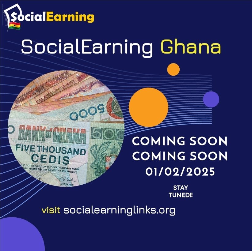 Social_Earning's tweet image. ๐ Big News! ๐
๐
01/02/2025 โ SocialEarning is launching in Ghana! ๐ฌ๐ญโจ
๐ผ Advertisers: Boost your social media with tasks!
๐ฐ Earners: Get paid for likes, follows & more!
๐ Join us: socialearninglinks.org
#SocialEarning #GhanaLaunch #EarnOnline #SocialMediaGrowth
