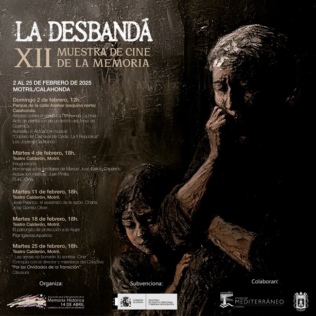 La Muestra de Cine de la Memoria La Desbandá aborda "las luchas vecinales, sociales y políticas para conquistar la democracia" y los "olvidos" de la Transición

Organizada por <a href="/14AbrilCosta/">14 de Abril_Memoria</a>, comenzará con un hermanamiento con Gernika
👇👇👇
elindependientedegranada.es/ciudadania/nue…