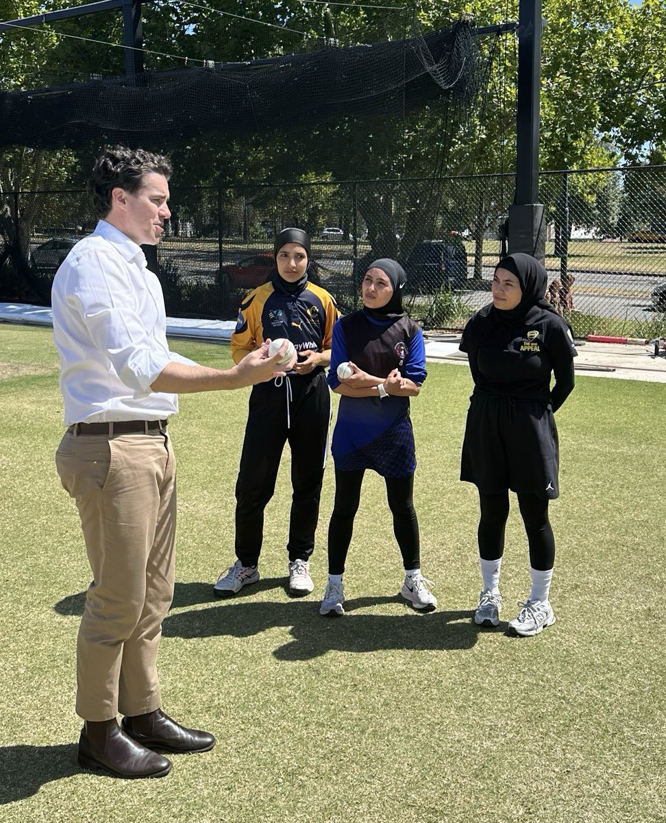 A privilege to join the Afghan Women’s XI training session today for their upcoming exhibition match hosted by <a href="/CricketAus/">Cricket Australia</a>

Their strength and resilience reflect the courage of Afghan women and girls facing unimaginable challenges.