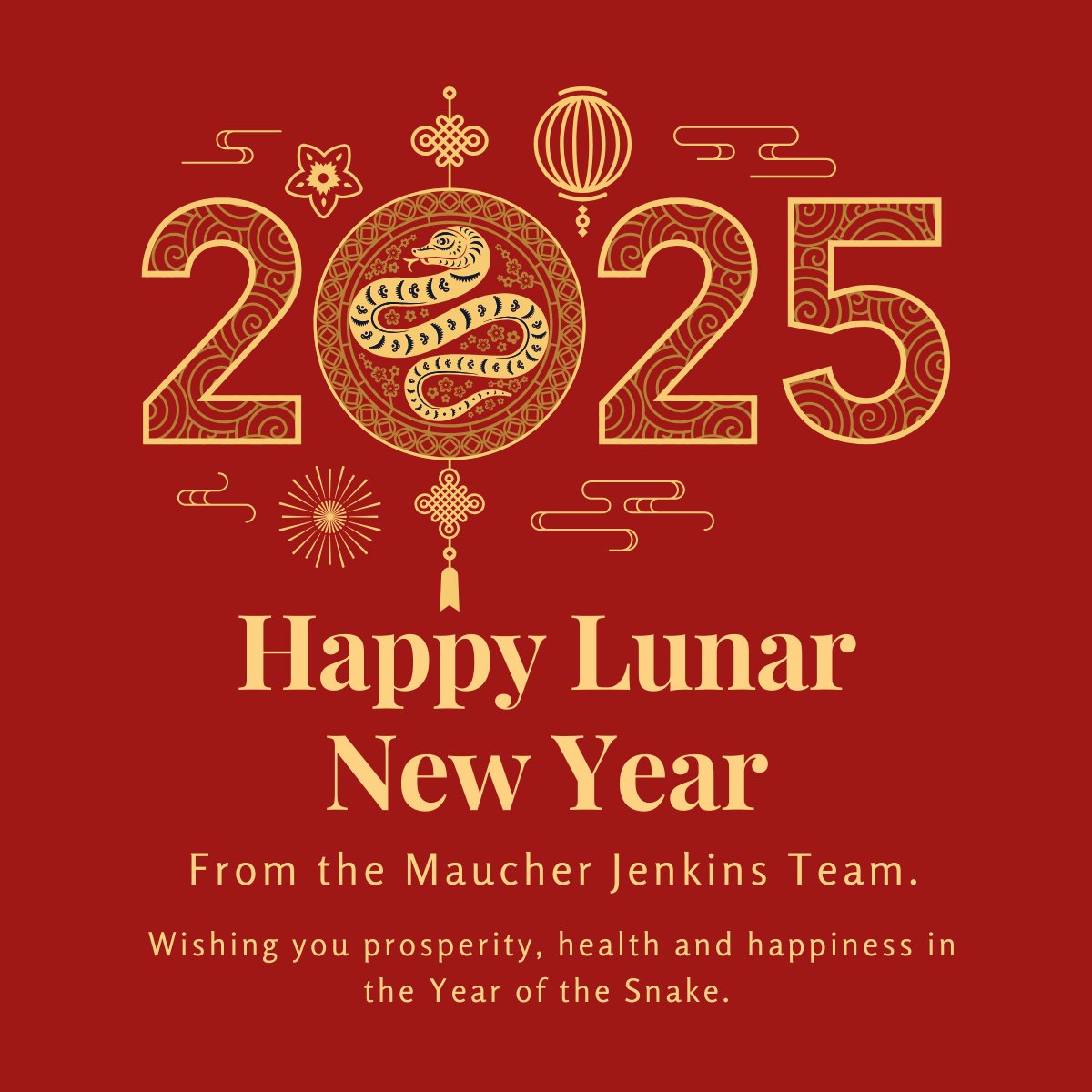 Happy Lunar New Year from all of us at Maucher Jenkins! 
恭喜发财🎇

Wishing you prosperity, health and happiness in the Year of the Snake.🐍

 #LunarNewYear #HappyLunarNewYear #YearOfTheSnake #ChineseNewYear