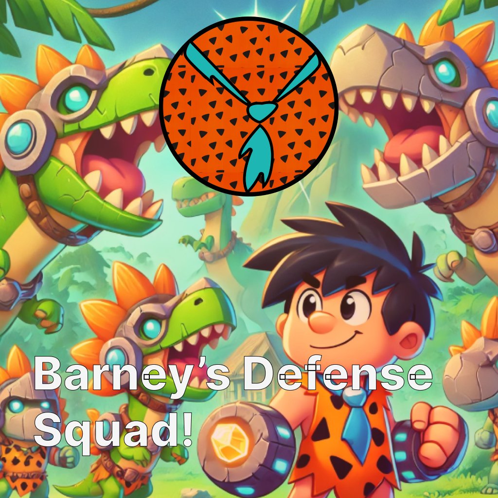 Barney leads a team of dino-guards to protect the village from wild predators. Upgrade their gear and abilities using YBDBD Tokens to keep Yabadabadoo World safe. Together, we stand strong! 🛡️🦖