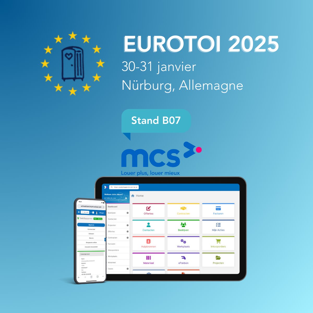 MCS_Logiciel's tweet image. MCS à l&apos;Eurotoi 2025🚻🇩🇪

Les jeudi 30 et vendredi 31 janvier, nous serons à Nürburg en tant que sponsor principal de l&apos;événement phare du secteur des sanitaires mobiles. 🚾

Venez nous voir au stand B07 !

#Eurotoi2025 #MCS #logiciel #location