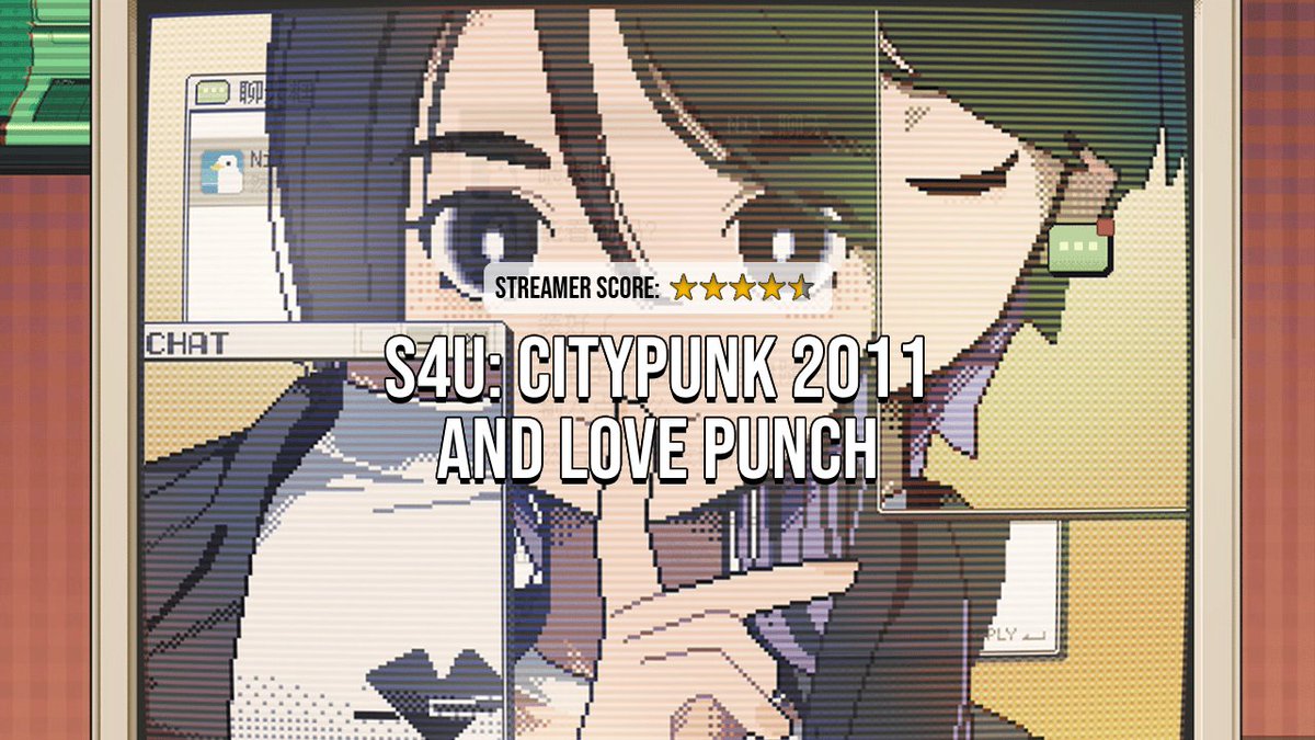 S4U: CITYPUNK 2011 AND LOVE PUNCH
Review by: <a href="/SirDuckMcDuck/">Katsu</a>

#s4ugame is a must-have title for Visual Novel players and gamers who want an immersive experience with a lo-fi aesthetic

Game key from #keymailer

Full Review: gamohol.com/en/s4u-citypun…