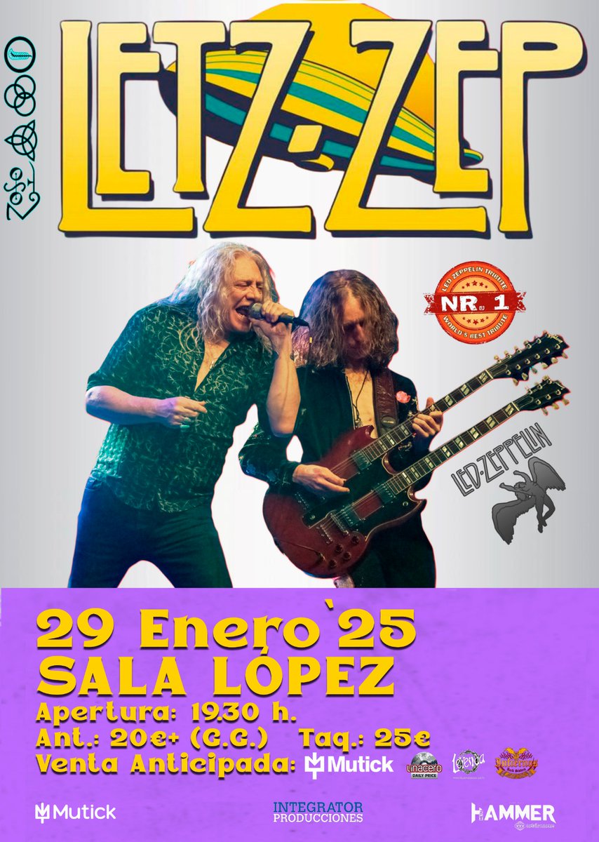 AGENDA | Este miércoles festivo en Zaragoza, concierto de Letz Zep, considerados hoy en día como el mejor grupo tributo a Led Zeppelin. Desde las 19:30 horas en la Sala López