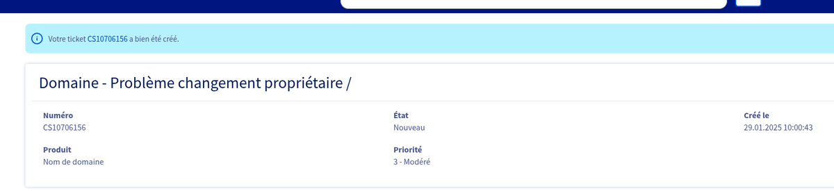 bendathierrycom's tweet photo. Ticket créé...
Ce n'est pas "modéré", c'est urgent. 

En fait, cela a assez traîné chez vous. Il serait temps de régler les problèmes de votre système pour le confort de vos client(e)s.

#ovh #ovhcloud #ticket https://t.co/7GJAMJpJWs