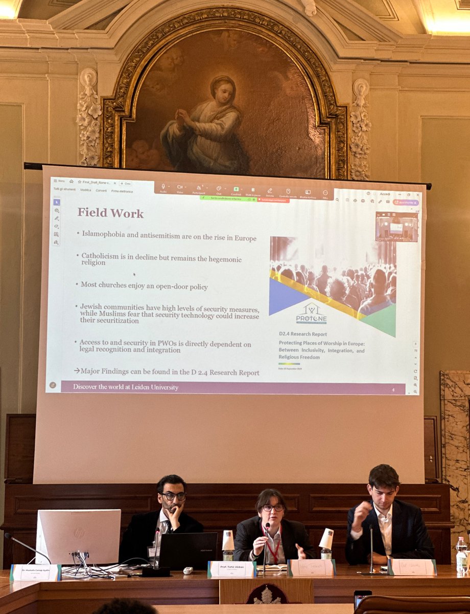 ProtoneProject's tweet image. 📢 Prof. @TahirAbbas_ from @UniLeiden presents the key findings of the Research Report of the #ProtoneProject on the protection of places of worship in Europe.

#BeyondProtection #ProtectingPlacesOfWorship #ImaginingPlacesOfWorship