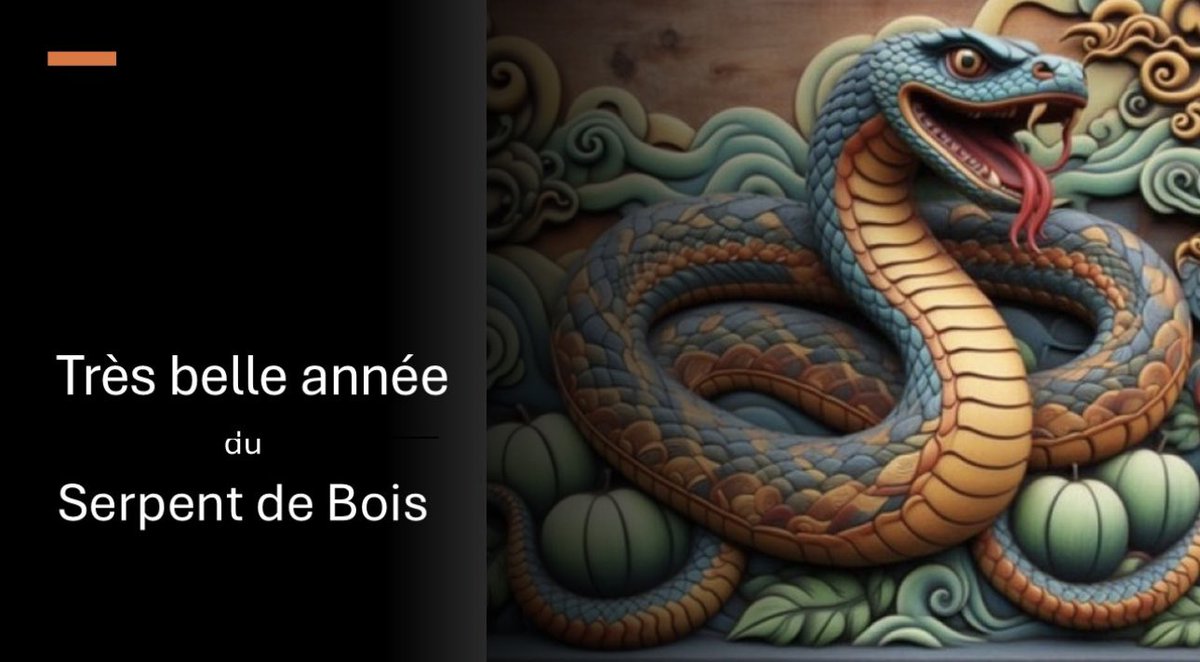 isabelleMTC's tweet image. #NouvelAnChinois 

Le Serpent reprend la sagesse, la réflexion, la patience et l’introspection, il incarne une énergie mystérieuse et transformatrice et, à l’instar de sa mue, il symbolise le renouveau et la croissance personnelle. Associé à l’énergie Shaoyang du Bois, il va…