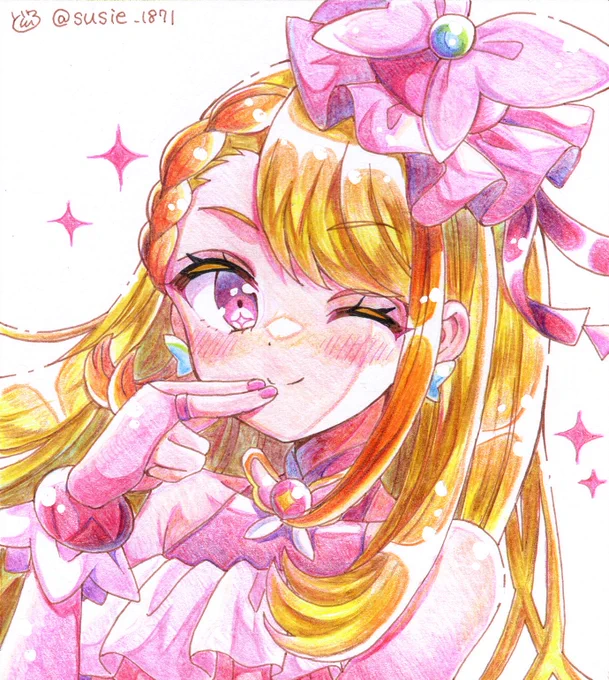 キュアバタフライ#precure#アナログイラスト 