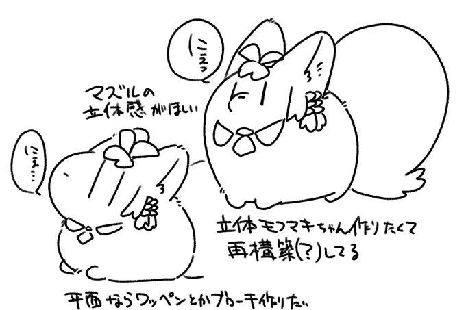 マズルをしっかり描くかどうかで立体感変わってくる 