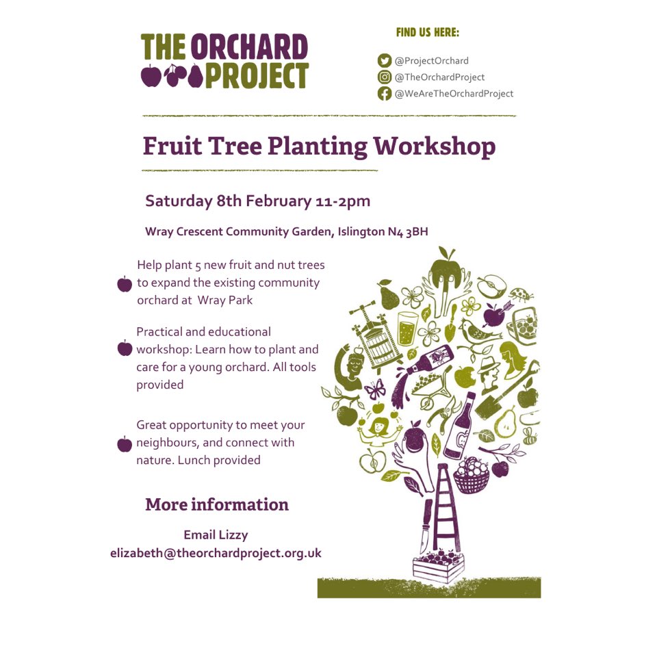 FoWCOS's tweet photo. Orchard workshop! A lovely opportunity for friends &amp; family, plant fruit trees + lunch! Pop by for an hour or more! 8th Feb https://t.co/fOusTyDUpG