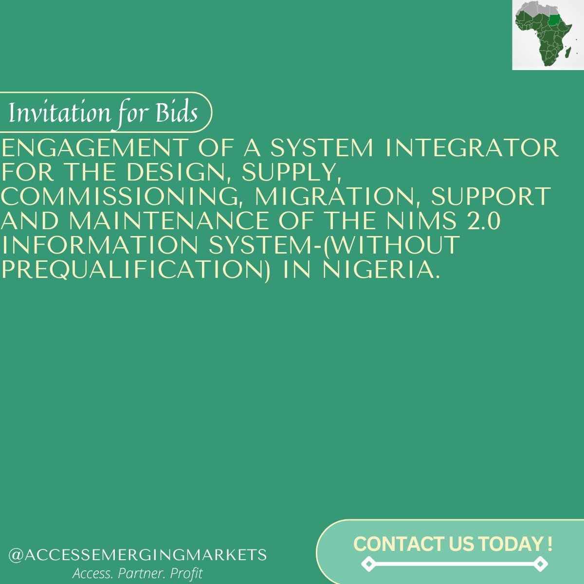 EmergingMarkett's tweet image. Contact us today to secure this project opportunity in Nigeria!

Check out the project details here: lnkd.in/drYGjZQE

#TradeAndDevelopment #Opportunities #ProjectPartnership #MarketExpansion #StrategicCollaboration #Nigeria #ICT #development #design