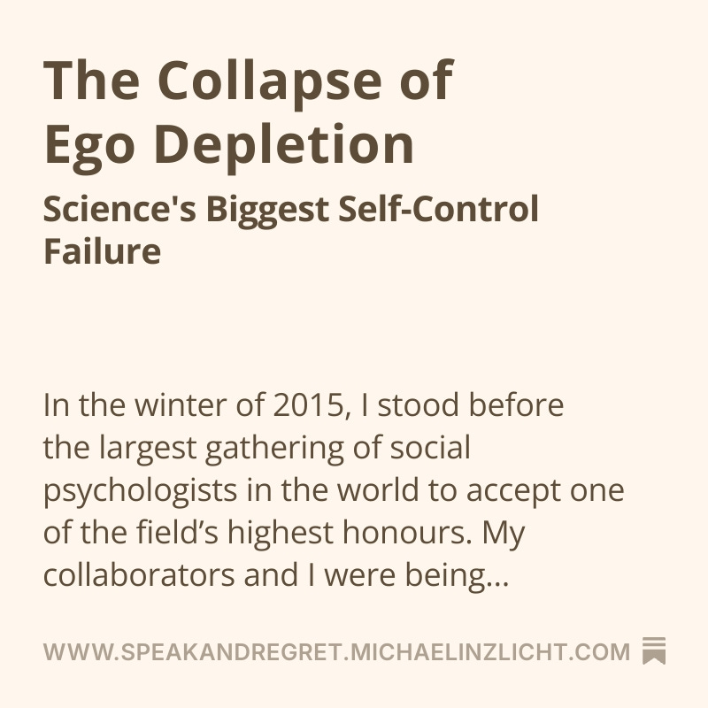 Roy Baumeister called ego depletion "one of the most replicable findings in social psychology." As someone who spent 20 years studying it—and ultimately had to admit it wasn't real—I have to respectfully disagree. Here's my perspective of what went so wrong.