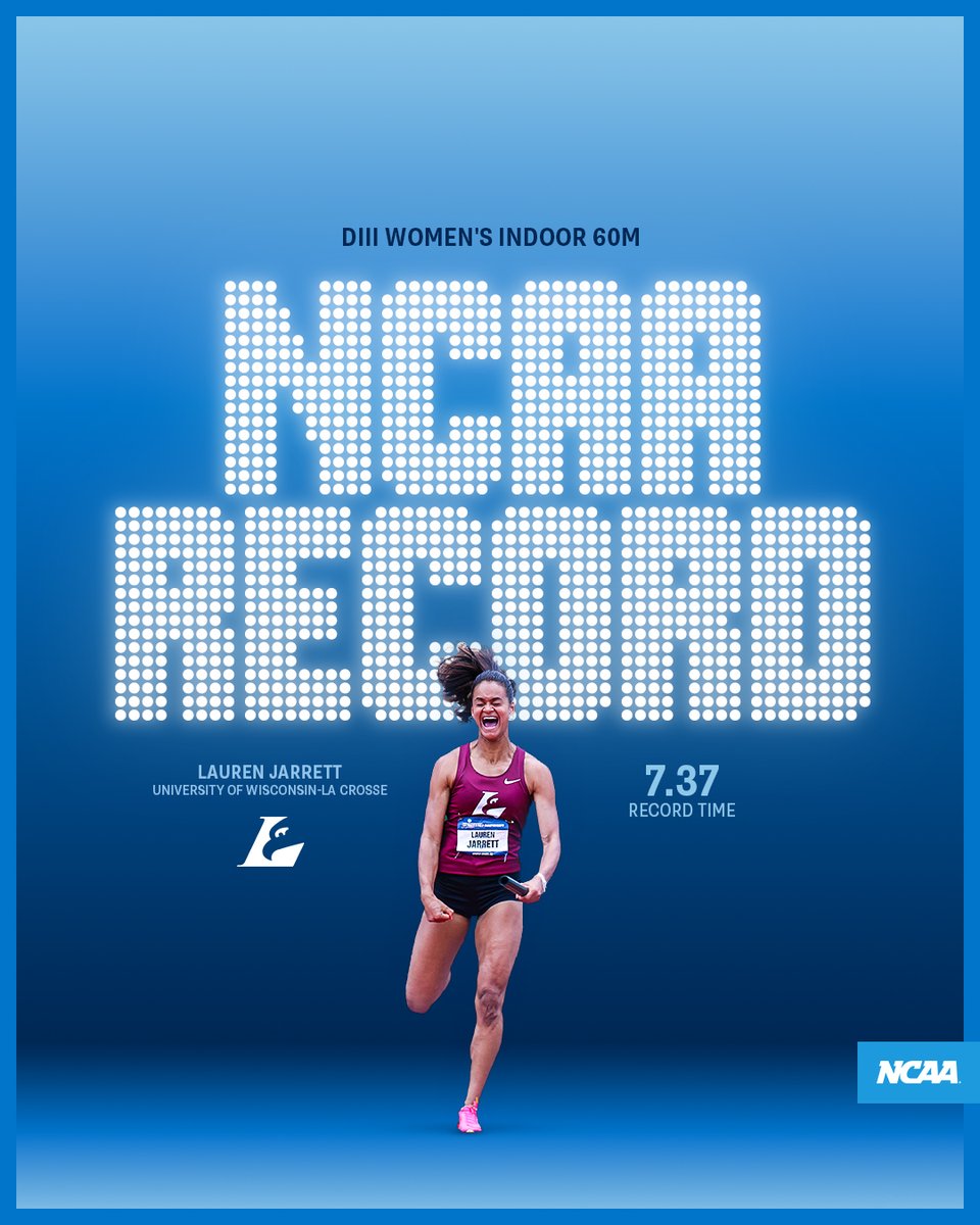 NCAA (@ncaa) on Twitter photo Lauren Jarrett opened the <a href="/UWLAthletics/">UWL Athletics</a> indoor season with a new <a href="/NCAADIII/">NCAA Division III</a> record‼️💪 Lauren Jarrett opened the <a href="/UWLAthletics/">UWL Athletics</a> indoor season with a new <a href="/NCAADIII/">NCAA Division III</a> record‼️💪