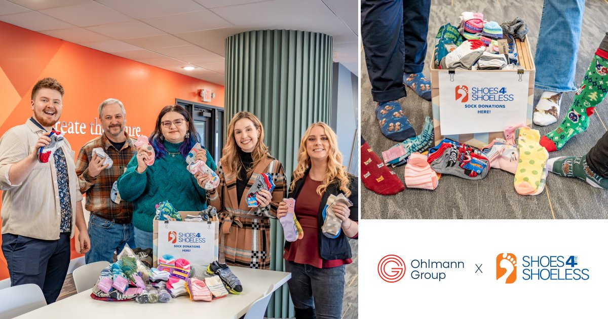 This month, we held a sock drive for <a href="/Shoes4Shoeless/">Shoes 4 the Shoeless</a>! 🧦 

Find out more here:
ohlmanngroup.com/blog-og-gives-…