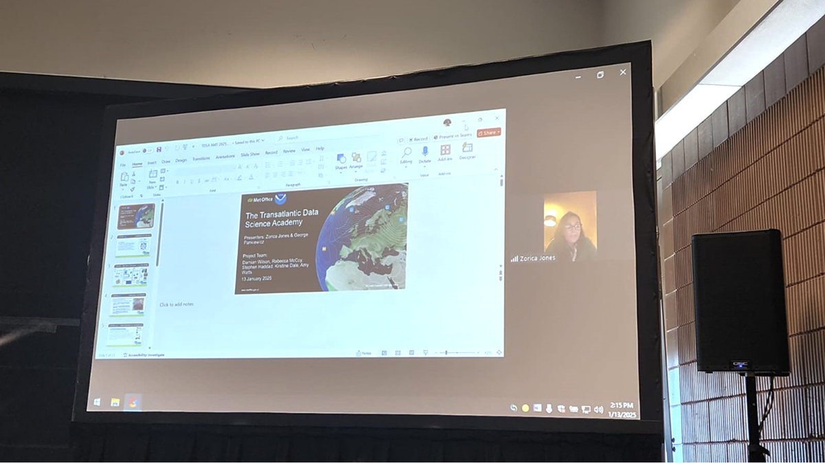 MetOffice_Sci's tweet image. Last week at the #AMSConference, we presented alongside @NOAA about our Transatlantic Data Science Academy 🎓

Brilliant opportunity to share how we&apos;re building new pathways for tomorrow&apos;s weather &amp;amp; climate experts through training, exchanges &amp;amp; hackathons.

@NOAAResearch