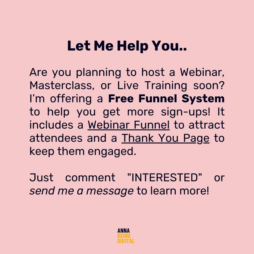 Let me help you build your funnel structure ☺️