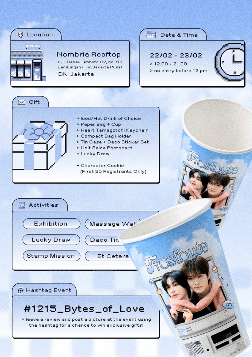 frostbyte1215's tweet photo. </> 𝐅𝐑𝐎𝐒𝐓𝐁𝐘𝐓𝐄: 𝐒𝐄𝐑𝐕𝐄𝐑 𝐕.𝟏.𝟐.𝟏𝟓 </> 

Sunjeongz Cafe &amp; Exhibition Event
🖥️ 2025.02.22-02.23
 ⌦ Nombria Rooftop, Jakarta
🔗 https://t.co/VFYMb3T7uh

#순정즈 #SUNJEONGZ #원빈 #WONBIN #성찬 #SUNGCHAN #1215_Bytes_of_Love #RIIZE https://t.co/ox8IJpskNp