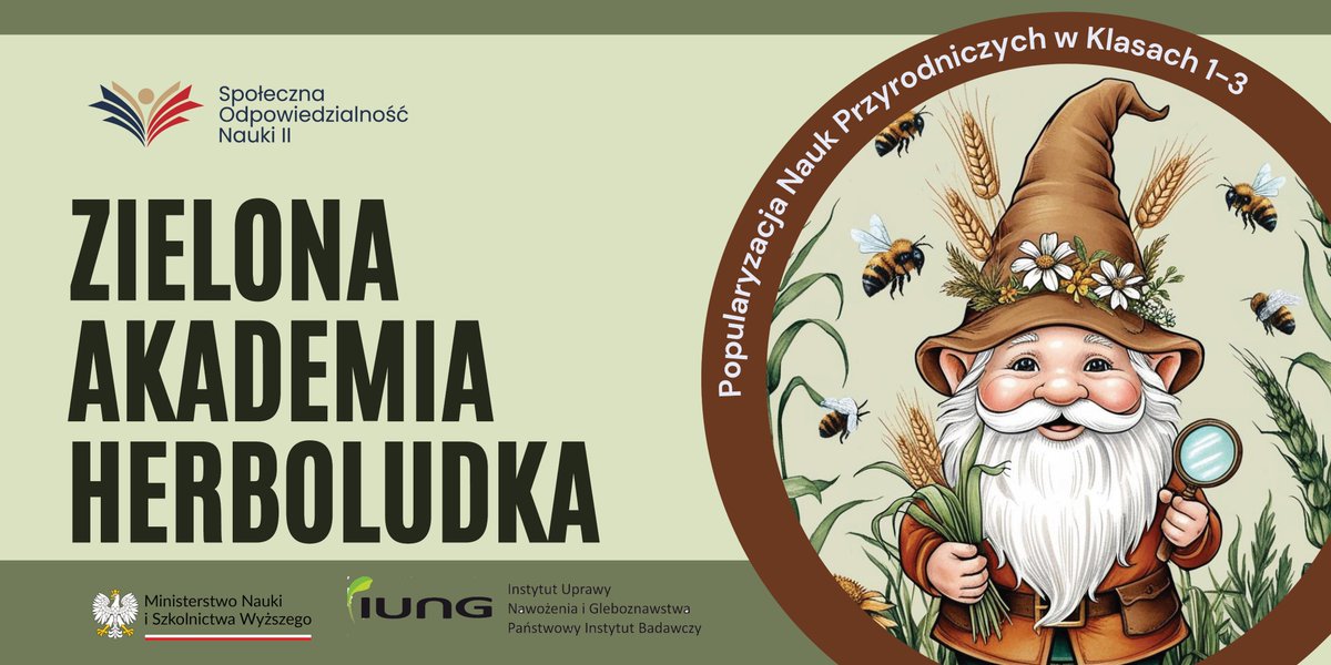 Instytut Uprawy Nawożenia i Gleboznawstwa - PIB (@iung_pib) on Twitter photo 📢 Zielona Akademia Herboludka – nowy projekt edukacyjny IUNG-PIB <a href="/MNiSW_GOV__PL/">Ministerstwo Nauki i Szkolnictwa Wyższego</a> 🌱👧🧒 Przez 3 miesiące uczniowie z Dolnego Śląska poznają tajniki herbologii, gleboznawstwa i uprawy roli poprzez wykłady i warsztaty. 🔬
iung.pl
#Edukacja #NaukaDlaDzieci #IUNGPIB 📢 Zielona Akademia Herboludka – nowy projekt edukacyjny IUNG-PIB <a href="/MNiSW_GOV__PL/">Ministerstwo Nauki i Szkolnictwa Wyższego</a> 🌱👧🧒 Przez 3 miesiące uczniowie z Dolnego Śląska poznają tajniki herbologii, gleboznawstwa i uprawy roli poprzez wykłady i warsztaty. 🔬
iung.pl
#Edukacja #NaukaDlaDzieci #IUNGPIB