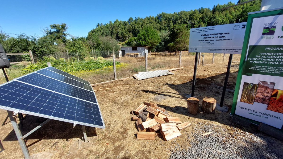 🗣️INFOR  Sede Biobío inauguró una unidad demostrativa de secado de leña 🪵con paneles solares en la comuna de Santa Bárbara.🌳

✅️ La iniciativa, financiada por el GORE Biobío y apoyada por Indap y la Municipalidad de Santa Bárbara, busca fortalecer la industria de los ➡️