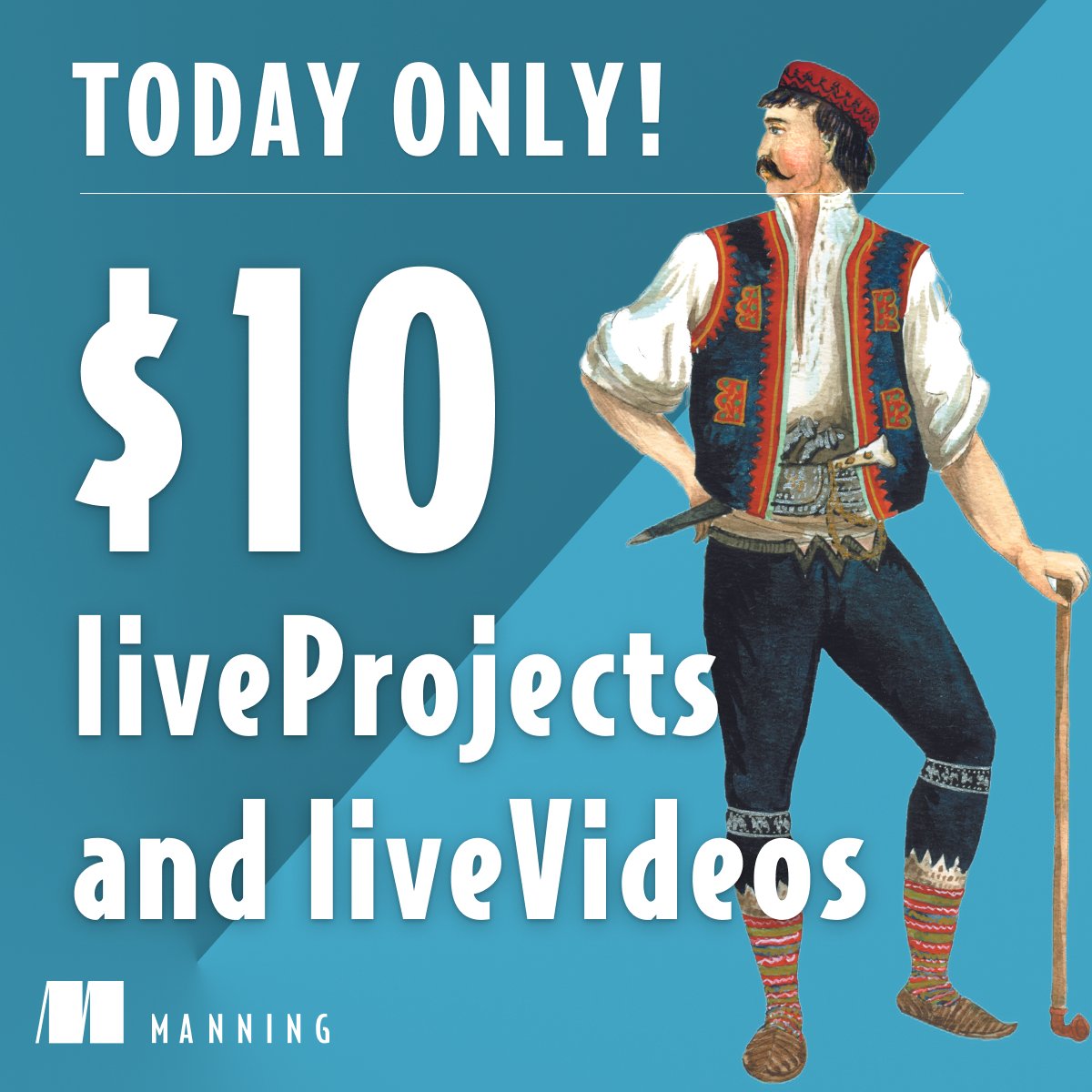 ManningBooks's tweet image. 🌟 FLASH SALE at Manning! 🌟

TODAY ONLY -  Claim your liveProject or liveVideo for just $10 each! Don’t miss out; this exclusive sale ends at midnight PT on January 29!
mng.bz/OBqP

#ManningBooks #LearnwithManning