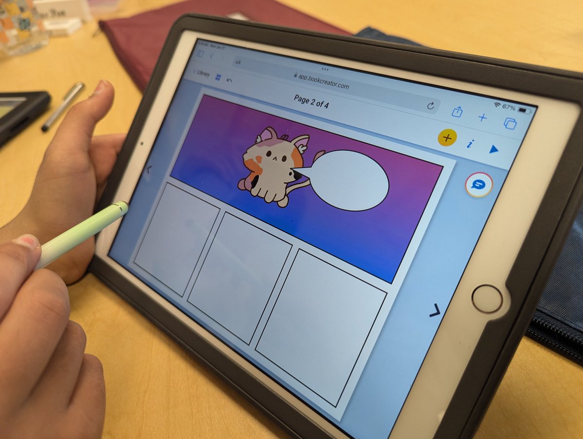 Students at <a href="/CorsairPS/">Corsair Public School École publique Corsair</a> using Keynote and Book Creator to animate personal passion projects and create their own comics <a href="/peel21st/">Empowering Modern Learners @ PDSB</a>