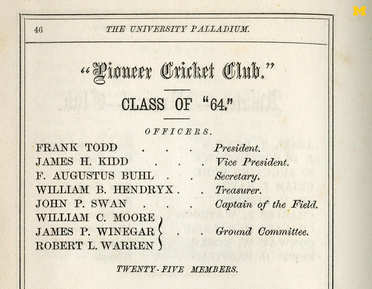 More than 70 years before U-M broke ground on the Big House, Wolverines formed the university’s first official club sport, cricket, in 1860. #URecord feature: myumi.ch/zXJXy

📸: @UMichBentley