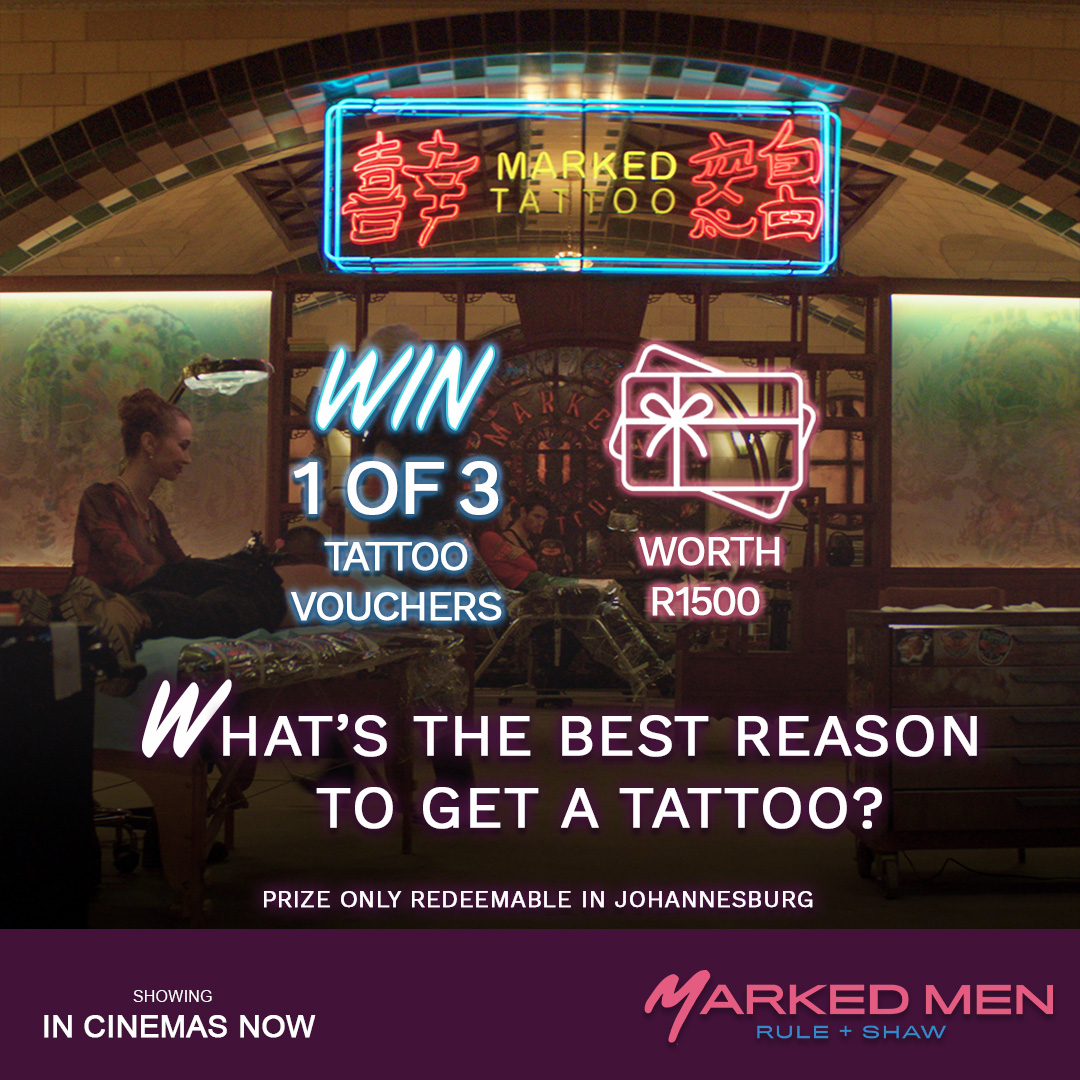 What’s the best reason to get a tattoo? Tell us and you could WIN 1 of 3 tattoo vouchers worth R 1500!😎

❗️NB: Vouchers are redeemable in JOHANNESBURG ONLY!

#MarkedMenRule+Shaw in cinemas now!

Find a cinema: vibescout.com/za/movies/mark…

#MarkedMenMovieSA