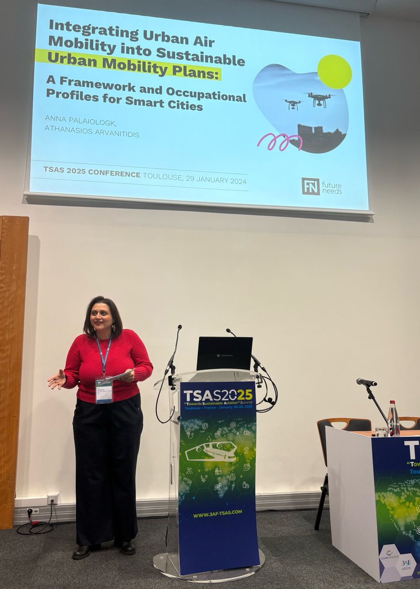 Our Head of Research and Founder, Anna Palaiologk, just gave a talk on ‘Integrating Urban Air Mobility into Sustainable Urban Mobility Plans’, emphasizing the biggest challenges cities currently face and potential ways forward. #TSAS2025