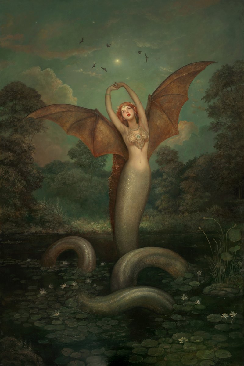 I thought my painting Mélusine was the perfect piece to celebrate this lunar year. Wishing you a year of insight, creativity, and enchantment! 🖤🌙 

Prints are on Gallery Gerard.

#YearOfTheSnake #LunarNewYear #Mélusine #FantasyArt