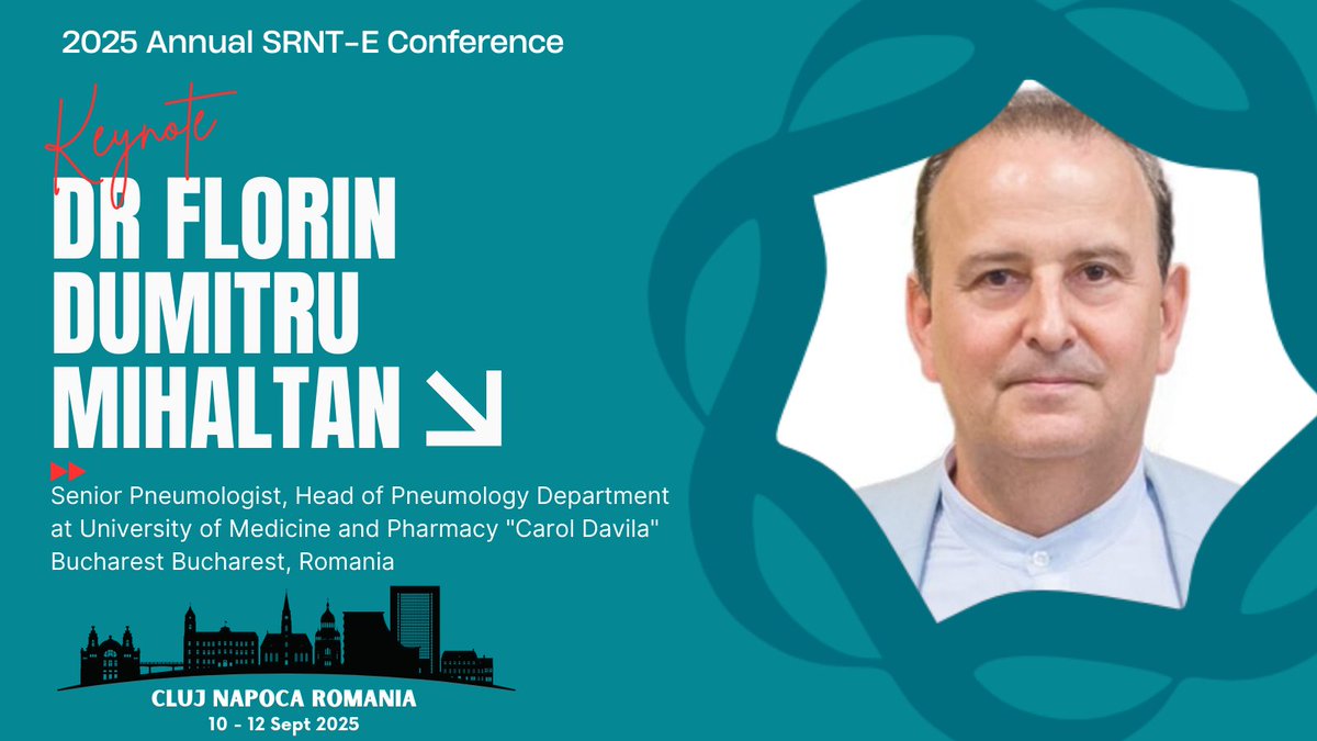We are delighted to announce that Professor Florin Dumitru Mihălțan will be joining us as the third keynote speaker at the #SRNTE2025 Conference in Romania! #TobaccoControl #RespiratoryHealth #SmokingCessation #PublicHealth #Pneumology