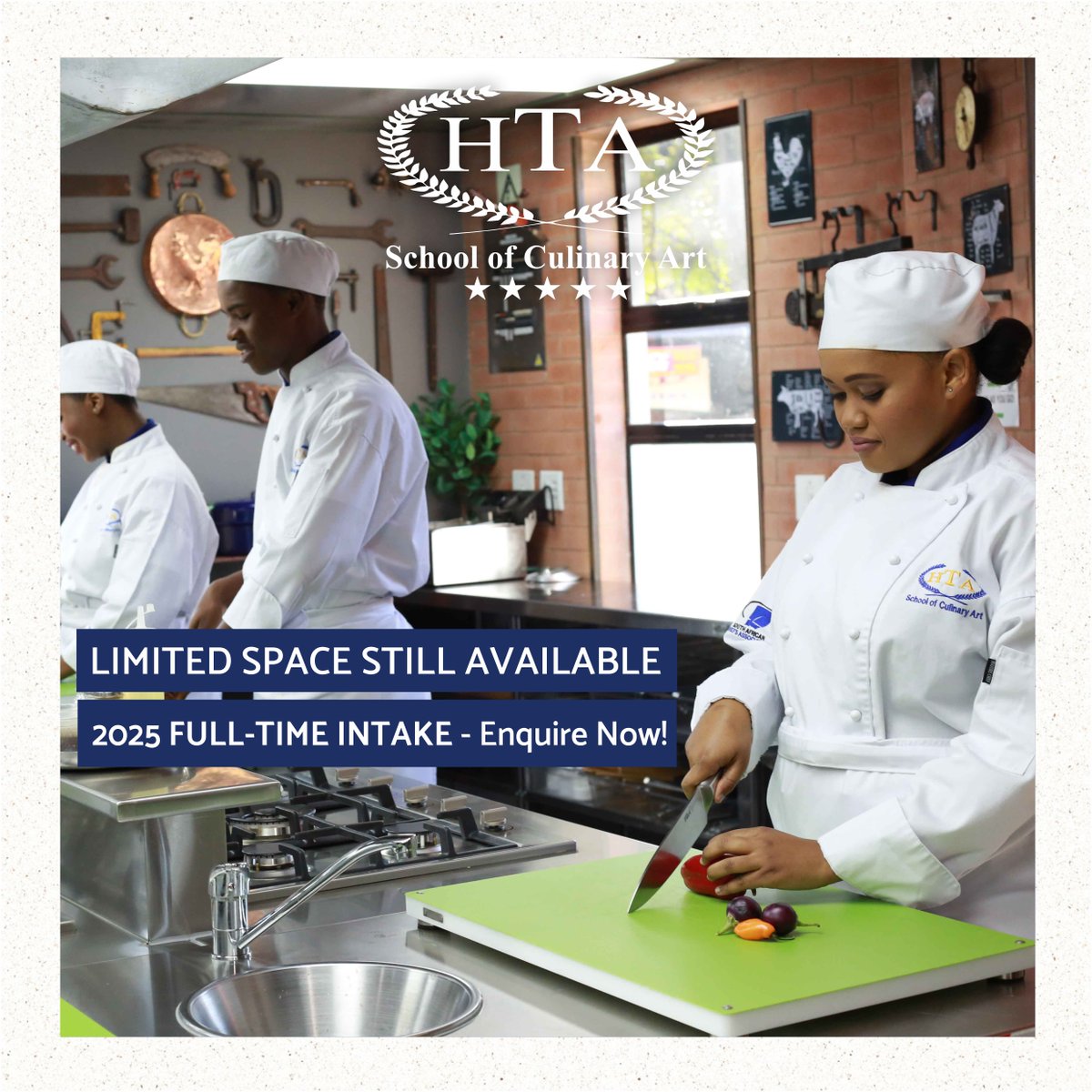🚨 Limited Spaces Available! 🚨
● Start your career with world-class training
● Hands-on experience with industry experts
● Graduate with skills that set you apart
Don’t miss out! Apply today --> hta.ed-space.net/onlineapplicat…
For information:
E: enrol@htatrain.co.za