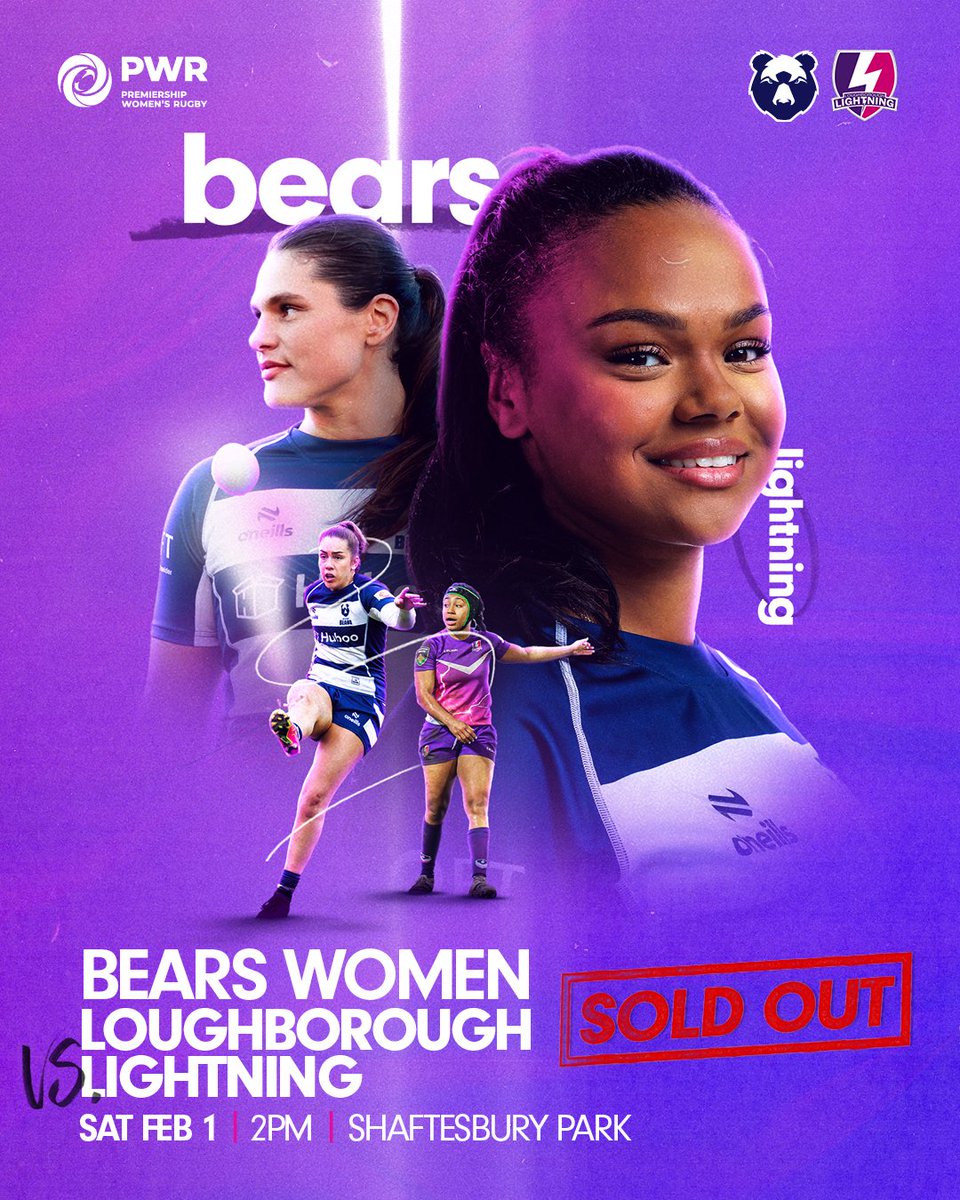 Bristol Bears Women π» (@bristolbearsw) on Twitter photo Saturday's game against <a href="/LightningRugby/">Loughborough Lightning Rugby β‘οΈ</a> is now officially π¦π’ππ π’π¨π§! π¨
Another blockbuster <a href="/ThePWR/">Premiership Women's Rugby</a> clash incoming! π€© Saturday's game against <a href="/LightningRugby/">Loughborough Lightning Rugby β‘οΈ</a> is now officially π¦π’ππ π’π¨π§! π¨
Another blockbuster <a href="/ThePWR/">Premiership Women's Rugby</a> clash incoming! π€©