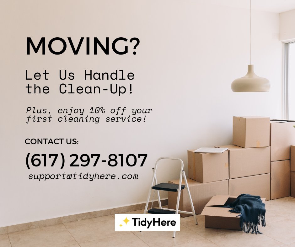 TidyHereBoston's tweet photo. Moving? Let Us Handle the Clean-Up! π§Ήβ¨
Enjoy 10% off your first cleaning service!
πCall us now or visit our website to schedule your appointment!
#CleanUp #TidyHere #Boston #TIdyHereBoston #MovingClean #ThoroughClean #Home #Spotless #MoveInReady #StressFree https://t.co/mzOtadRAR6
