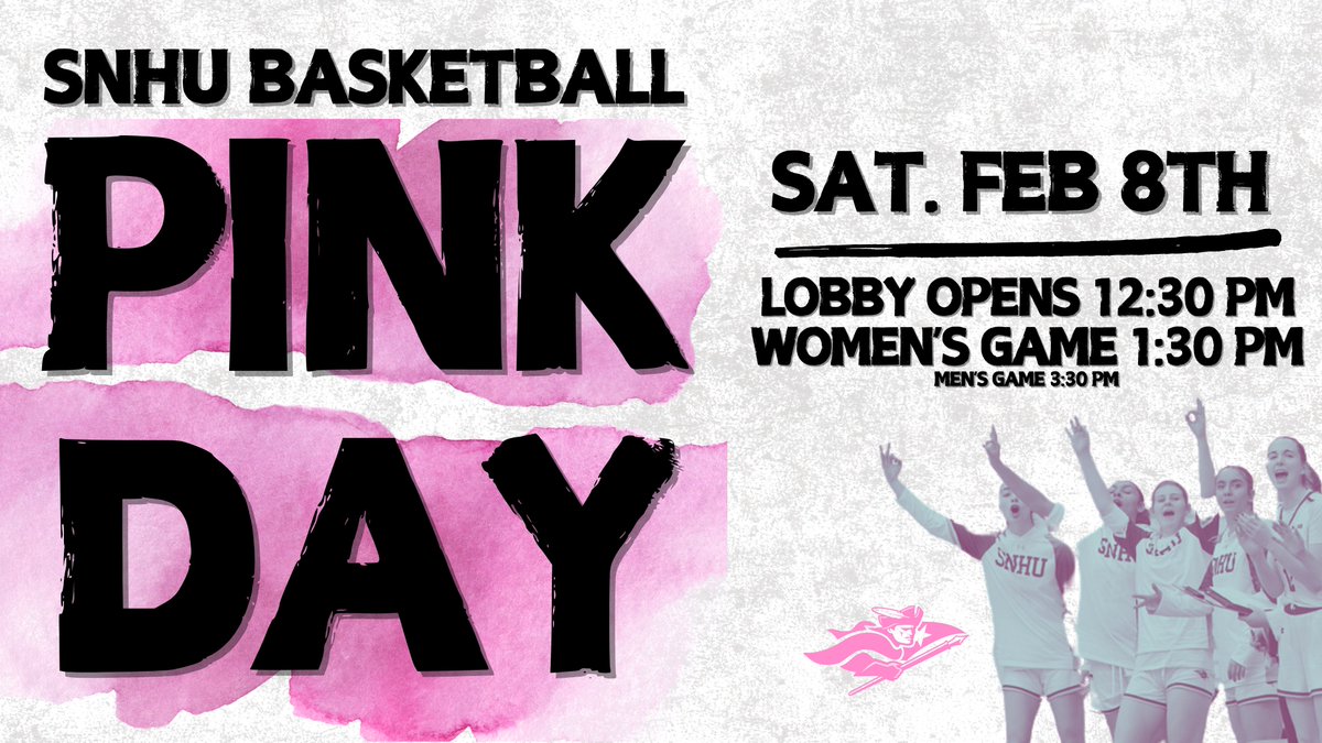 SNHU On Campus (@snhuoncampus) on Twitter photo 💖 Pink Day at SNHU - Feb 8th! 💖 Wear pink & support the CMC Breast Cancer Center, Camp Braveheart, and Kay Yow Cancer Fund! Enjoy raffles, treats, and more! Can’t make it? Watch live: flosports.link/4dNE83W. Let’s make a difference! 💪✨ <a href="/snhupenmen/">SNHU Athletics</a> <a href="/SNHUWBB/">SNHUWBB</a> <a href="/SNHUalumni/">SNHU Alumni</a> 💖 Pink Day at SNHU - Feb 8th! 💖 Wear pink & support the CMC Breast Cancer Center, Camp Braveheart, and Kay Yow Cancer Fund! Enjoy raffles, treats, and more! Can’t make it? Watch live: flosports.link/4dNE83W. Let’s make a difference! 💪✨ <a href="/snhupenmen/">SNHU Athletics</a> <a href="/SNHUWBB/">SNHUWBB</a> <a href="/SNHUalumni/">SNHU Alumni</a>