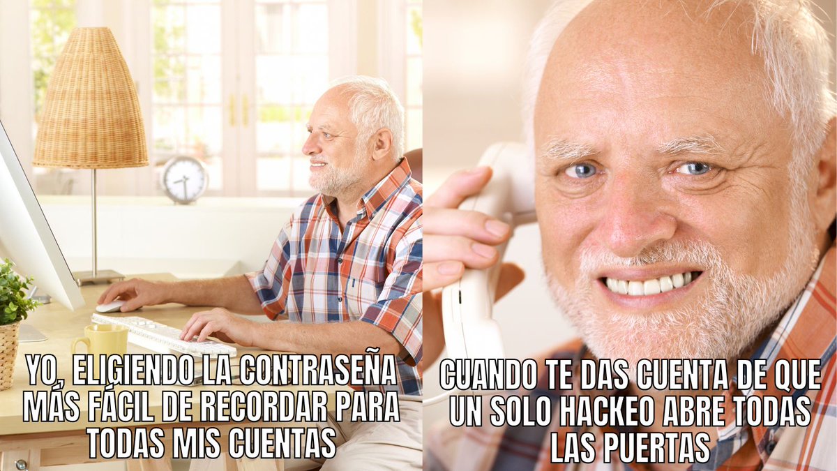 Usar "Gatito123" como contraseña para todas tus cuentas está bien si tu idea es recordar la contraseña. 

Pero, ¿Has pensado el regalo que les haces a los ciberdelincuentes?

Usa contraseñas únicas y fuertes en cada cuenta. ¡No pongas todos tus ‘gatitos’ en una sola canasta! 🐾