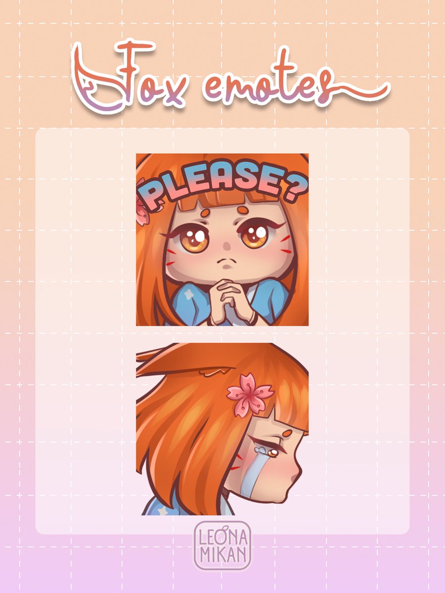 Part 3 from a batch of emotes/stickers I've made of an original Character. The last one! More stickers to come in the near future <3