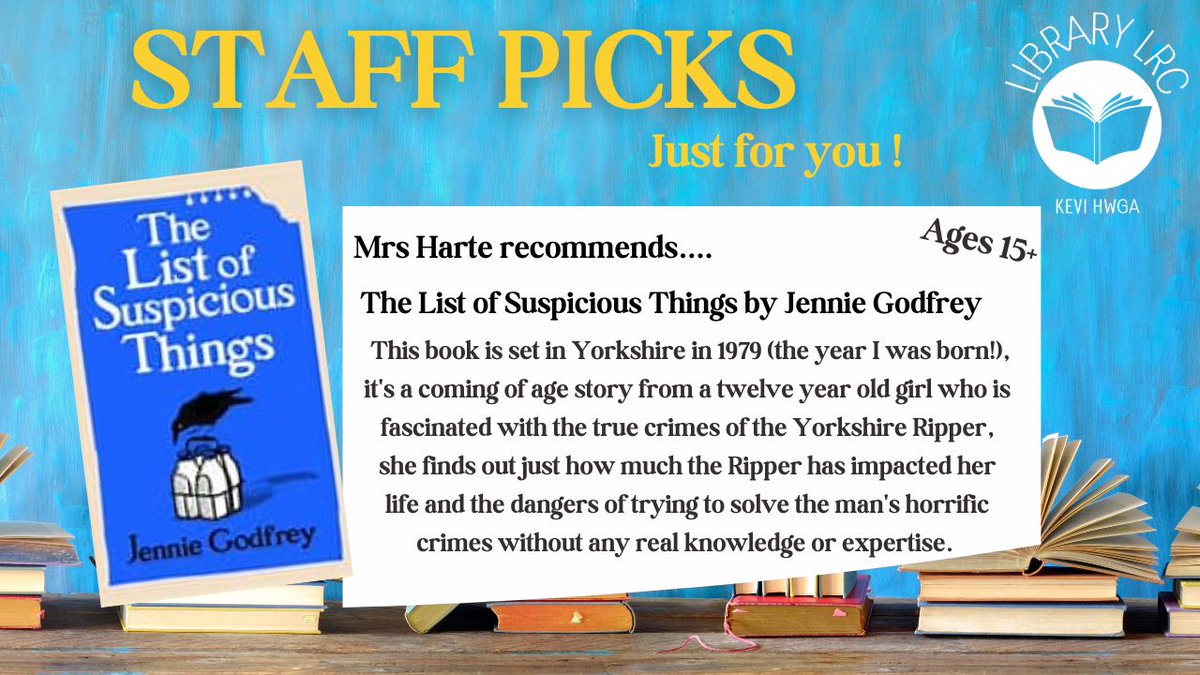 HWGA_Library's tweet photo. Sharing a few book choices from our staff here at @KEVIHWGA starting with Mrs Harte's most recent read https://t.co/X01exI7Id6