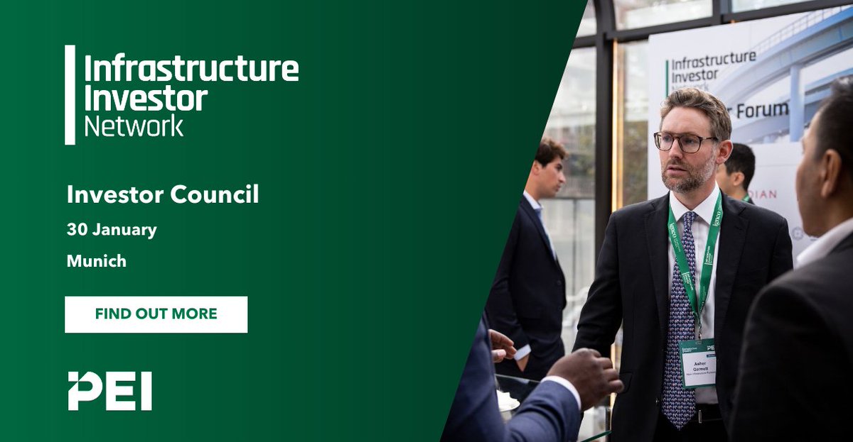🌍 Investor Council: Germany 🌟

Investors are invited to an LP-only event with the #InfrastructureInvestorNetwork. 

📅 Date: 30 January
📍 Location: Munich

✨ Limited spaces available with a complimentary Infrastructure Investor Network membership: okt.to/vFC92T
