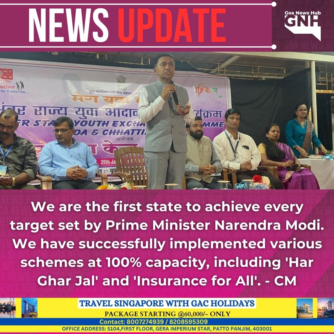 goanewshub's tweet image. We are the first state to achieve every target set by Prime Minister Narendra Modi. We have successfully implemented various schemes at 100% capacity, including 'Har Ghar Jal' and 'Insurance for All'. - CM
@DrPramodPSawant 
#GoaProgress #HarGharJal #InsuranceForAll #PMModi