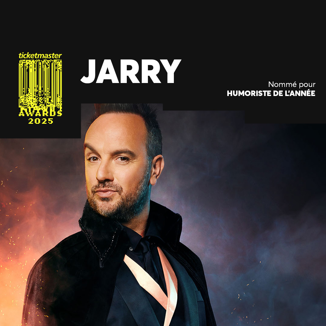 TicketmasterFR's tweet photo. #TMAwards2025🎟️
@JarryAtypique est nommé pour l'Humoriste de l'année 🔥 ! Votez sans tarder 👉 https://t.co/EYM2m5G1rD https://t.co/cQxbLmCW97