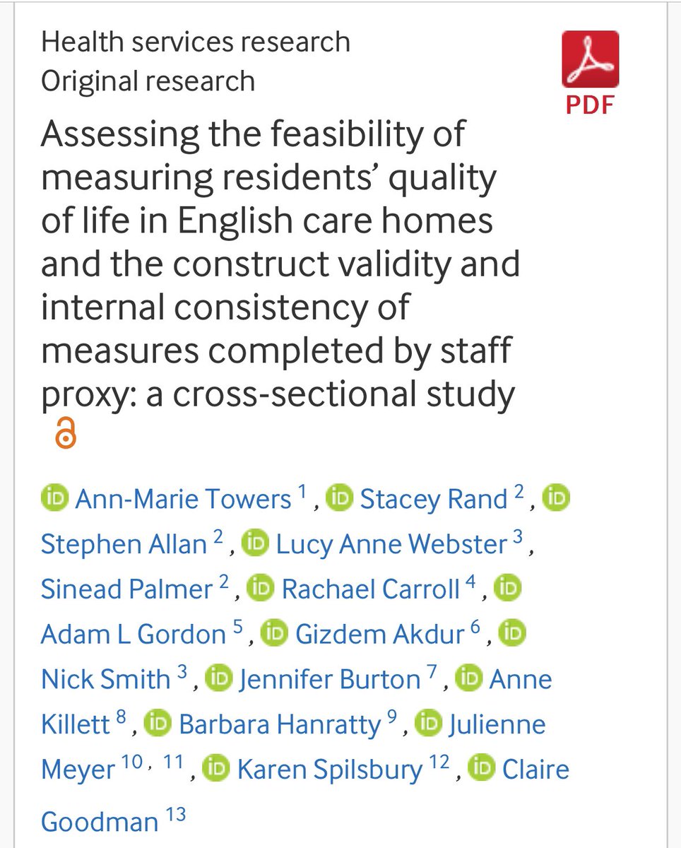 Assessing the feasibility of measuring residents’ quality of life in English care homes and the construct validity and internal consistency of measures completed by staff proxy: a cross-sectional study from <a href="/DACHA_Study/">DACHA_Study</a> <a href="/AmmTowers/">Prof Ann-Marie Towers</a> <a href="/HDEMCOP/">Claire Goodman💚</a> bmjopen.bmj.com/content/15/1/e… <a href="/BMJ_Open/">BMJ_Open</a>