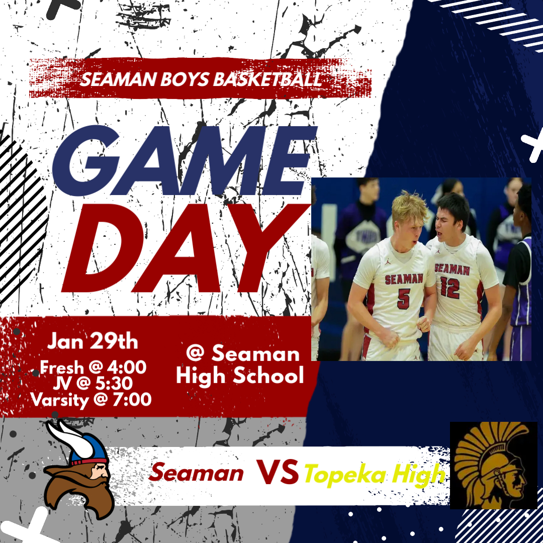 Seaman Basketball (@seamanboysbball) on Twitter photo IT'S GAME DAY!!! Come out and support your Seaman Vikings as we take on <a href="/T_HighHoops/">Topeka High Men’s Basketball</a> It's boys games only tonight. Every one will be playing in the main gym.
See you all tonight. LETS GO VIKES 🏀🏀⛹️♂️ IT'S GAME DAY!!! Come out and support your Seaman Vikings as we take on <a href="/T_HighHoops/">Topeka High Men’s Basketball</a> It's boys games only tonight. Every one will be playing in the main gym.
See you all tonight. LETS GO VIKES 🏀🏀⛹️♂️